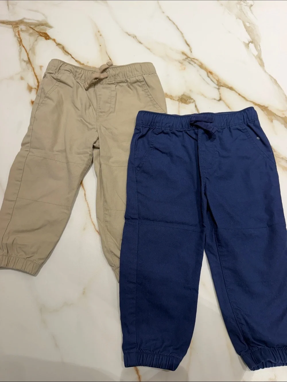 Carter’s Kids Elastic-Waist Jogger Pants - Navy and Khaki 24mths